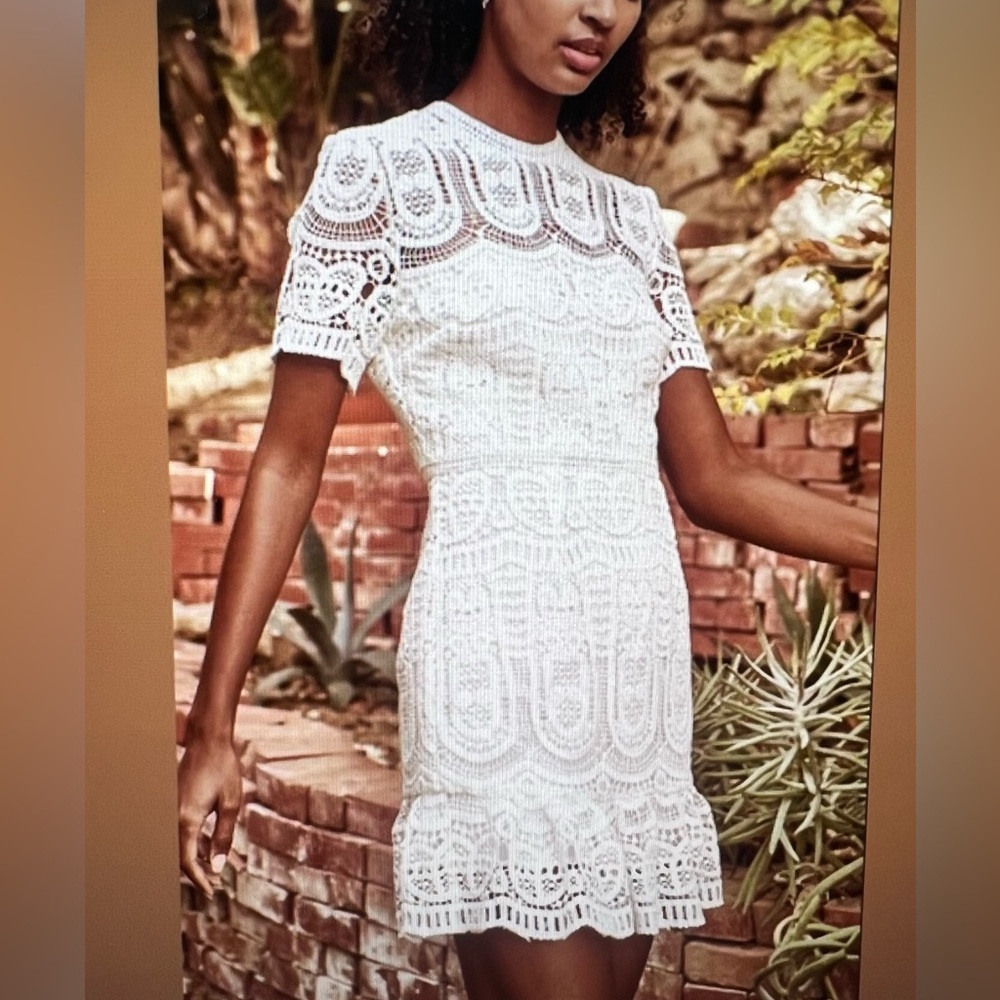 SAYLOR Crochet White Lace Dress